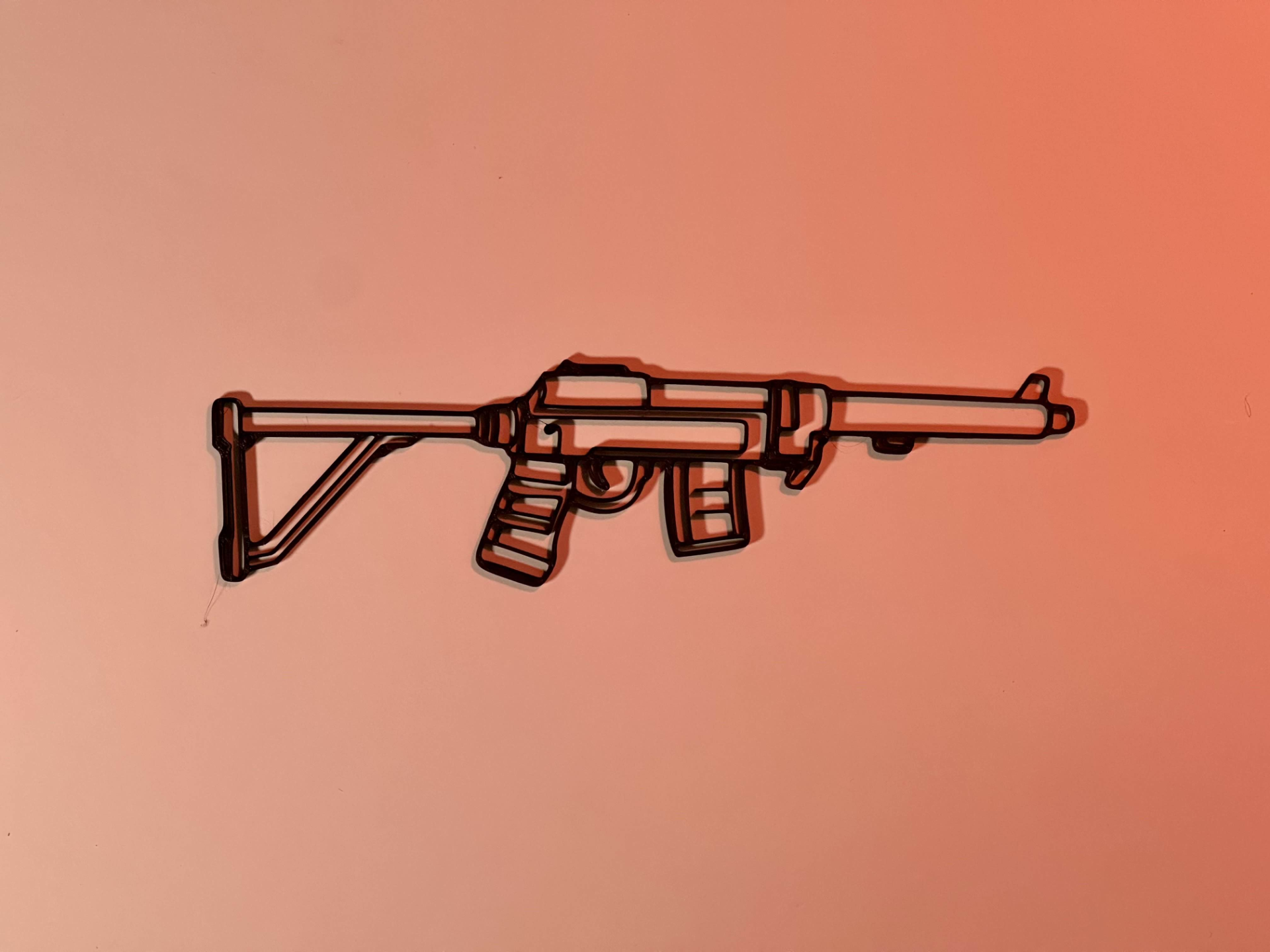 Art mural Line Art Semi-Automatic Rifle Rust