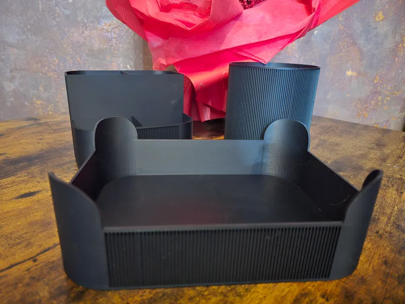 Ribbed Desk Organizer Set - Rectangular Tray