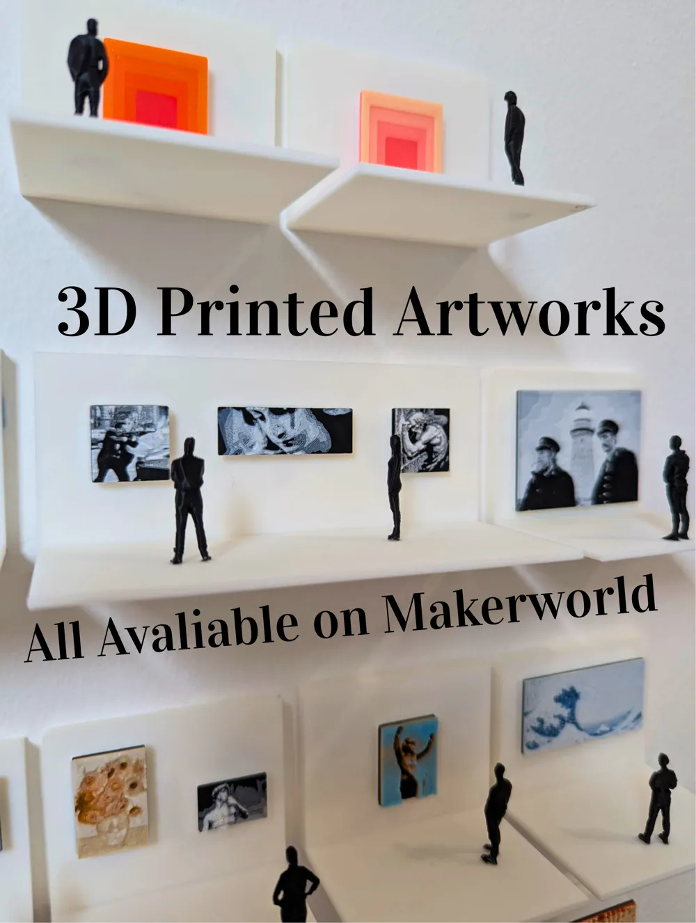 Miniature Art Gallery Set Walls And Art Free 3D Print Model Miniature Art Gallery Set Walls And Art Free 3D Print Model