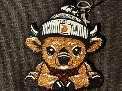 Highland Cow Beanie Keychain