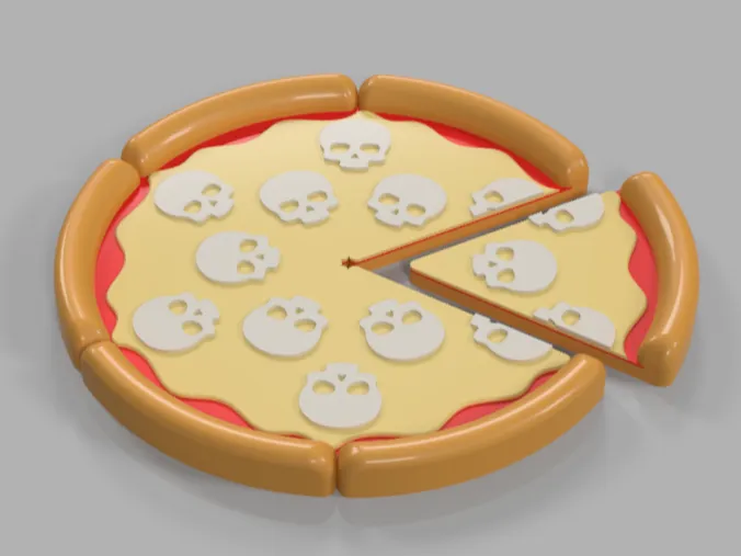 Skull Pizza Fridge Magnet