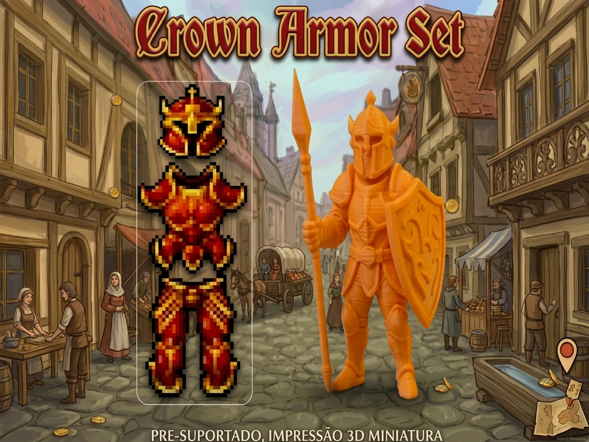 Miniatura Tibia Crown Armor Set 3D model