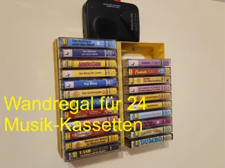 Wandregal für Musik-Kassetten