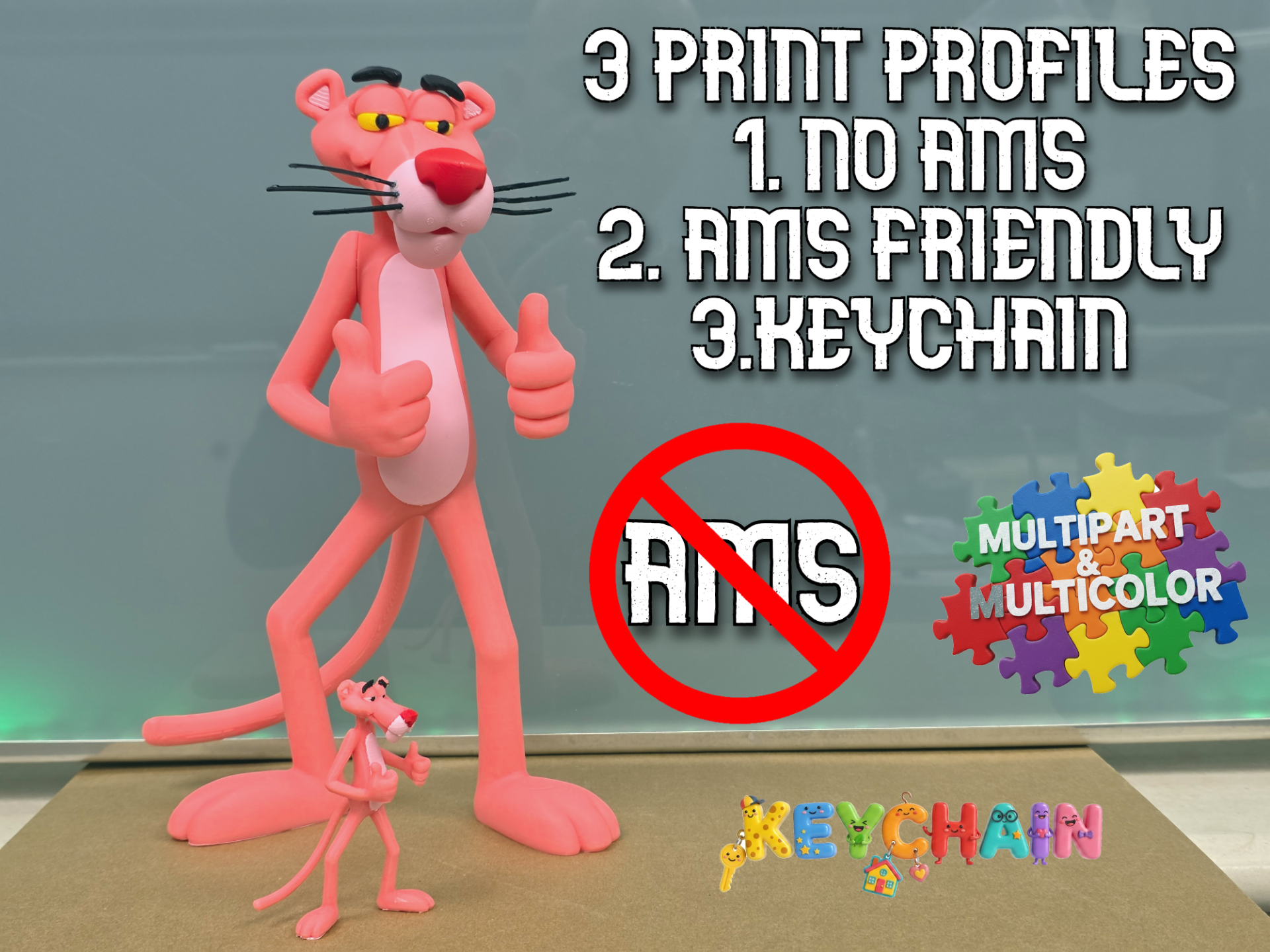 Pink Panther / NO AMS - AMS FRIENDLY - KEYCHAIN