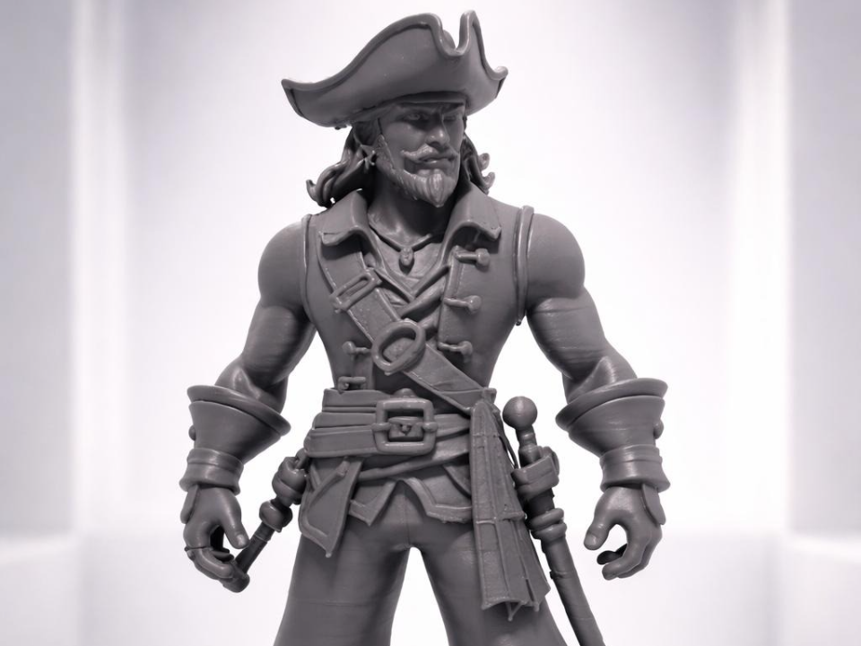 Pirate Action Figure Highly Detailed 3D Printable