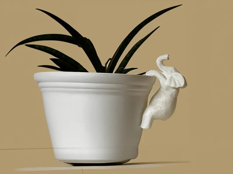 Elephant on a planter