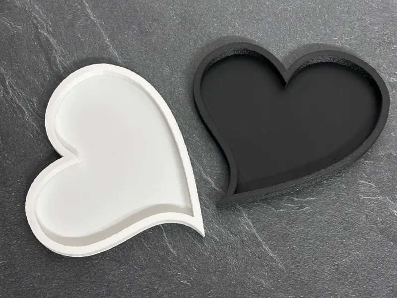 Cuore decorativo con bordo Fuzzy Skin-svuotatasche