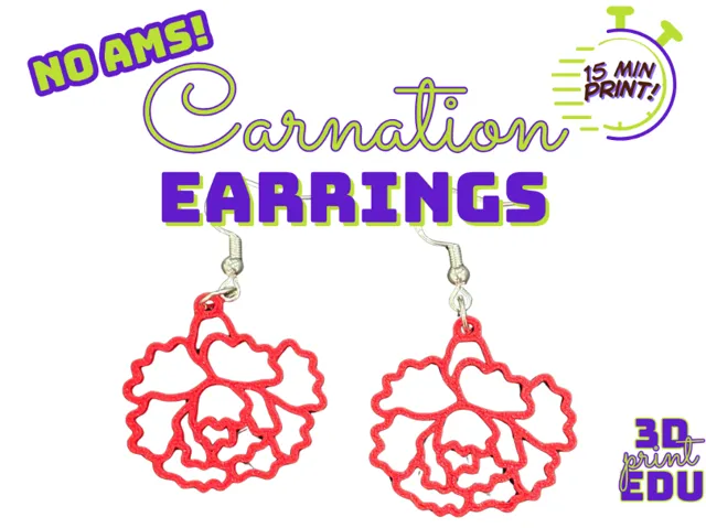 Carnation Flower Earrings | Floral Jewelry