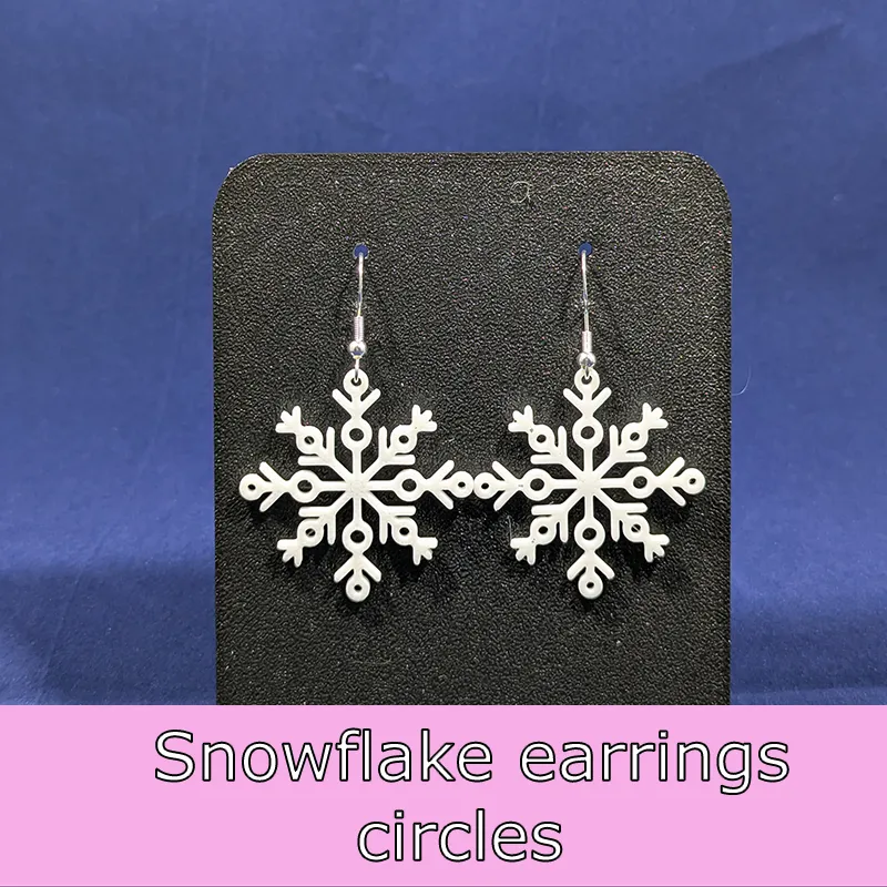 Snowflake earrings - circles view 2