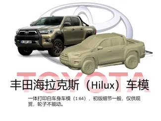 丰田海拉克斯车模，皮卡车，1:64尺寸非常小巧