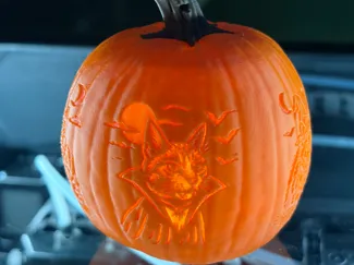 Spooky Cat Pumpkin Ornament