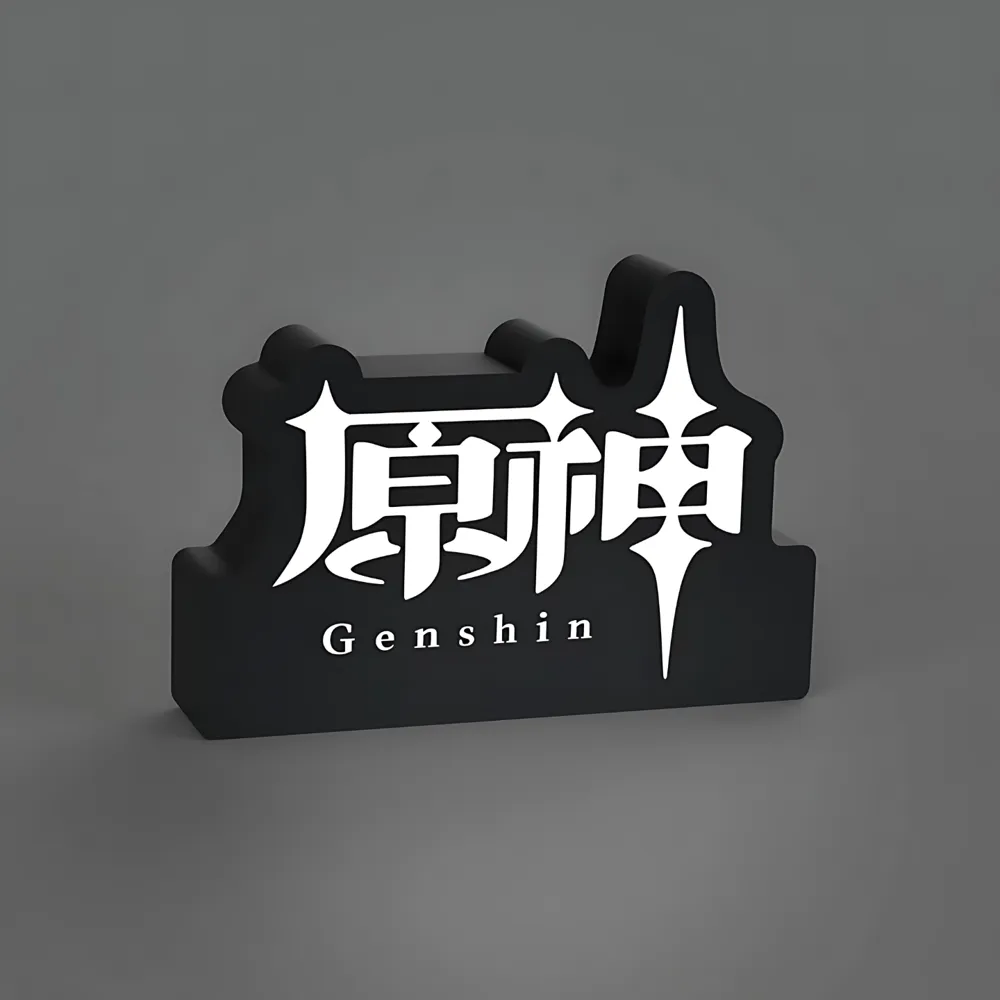 Genshin Impact Logo Lightbox LED Lamp原神灯箱台灯 by MakerDong - MakerWorld
