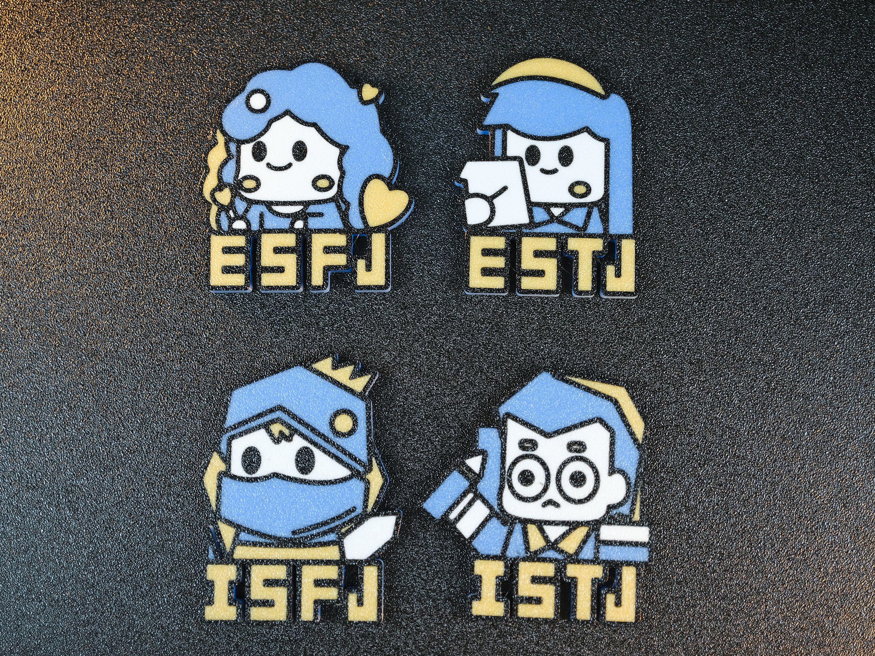 MBTI Badges/Refrigerator Magnets_Sixteen Personality Types Cartoon