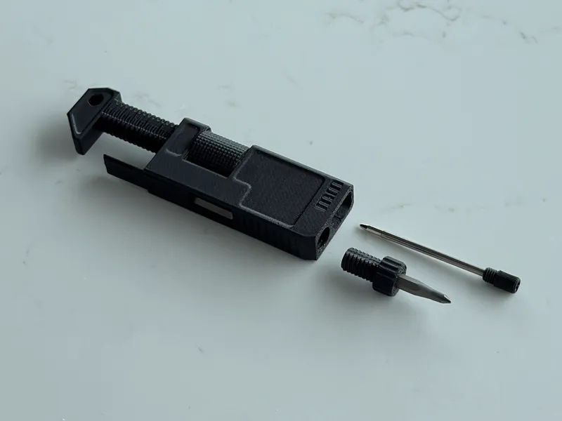 Calipers + Wrench + Screwdriver (4 mm Bits) + Pen