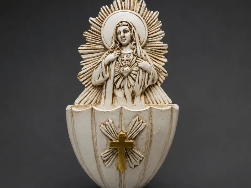 Holy Water Font for Home Shrine Blessed VirginMary