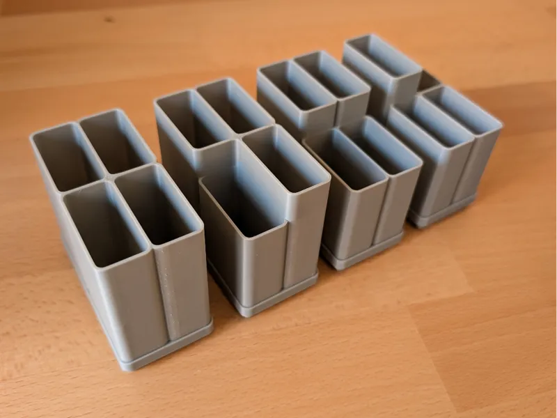Curved Mixed Height 1x2 Gridfinity Compartments