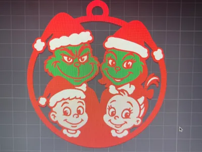 Grinch Family Ornament