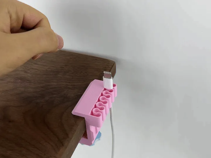 Table side data cable clamp view 3