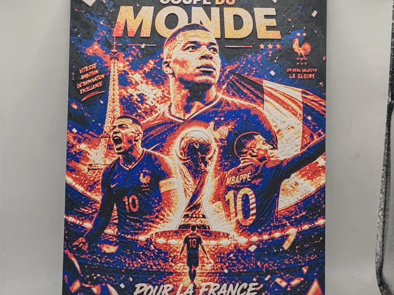 Plaque mural Hueforge Mbappe Coupe du monde France