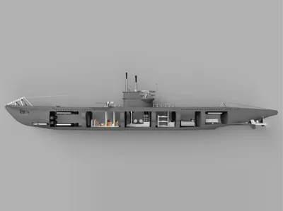 Submarine model for the U-Boot Boardgame