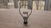 Ampoule 2D en une ligne, avec socle — photo 2