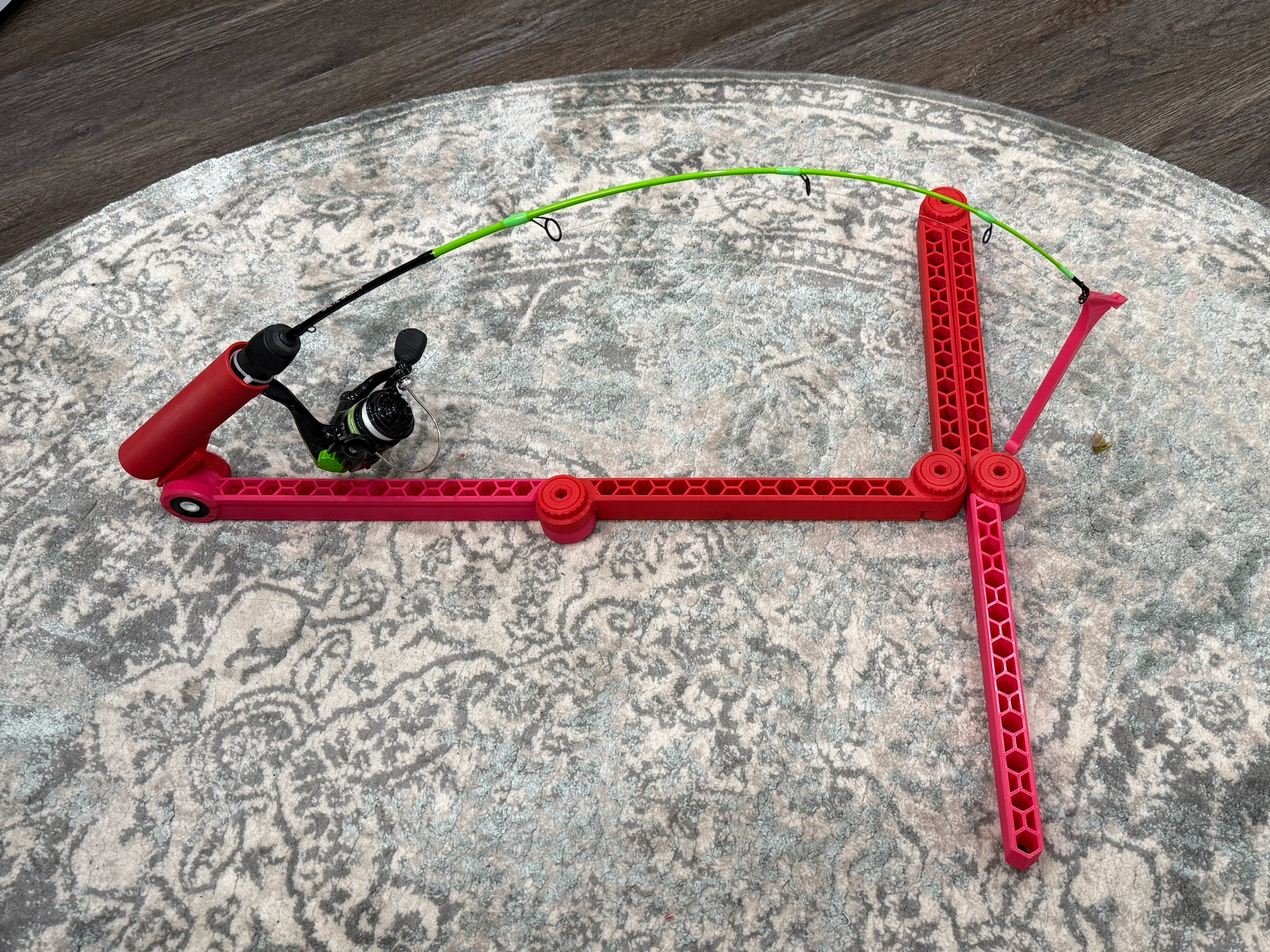 Foldable jawjacker autohook set ice fishing tip up