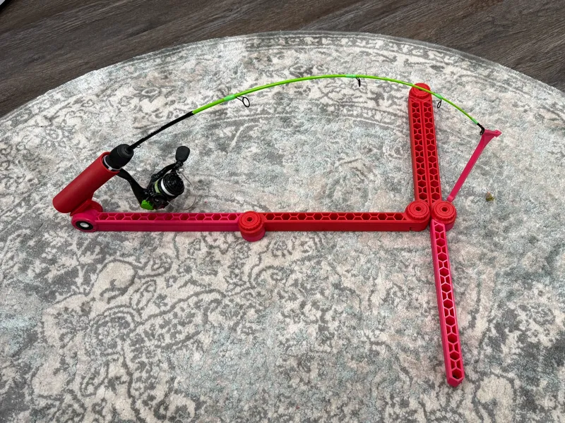 Foldable jawjacker autohook set ice fishing tip up