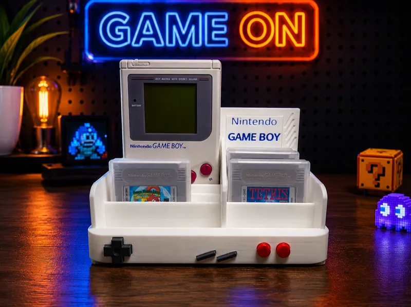 Retro Nintendo GAME BOY Holder & Cartridge Storage