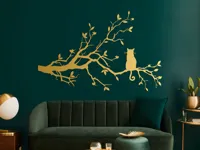 Silhouette décorative chat sur une branche — photo 1