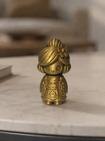 Escenografía en miniatura: Kokeshi-Dame "Bluetenhaar" traditionelles Gewand — vista de referencia 2