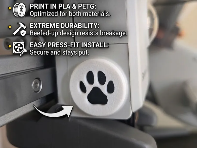 A1 / A1 Mini Extruder Paw Fan Cover Vent Accessory