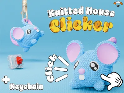 Knitted Mouse Fidget Clicker + Keychain