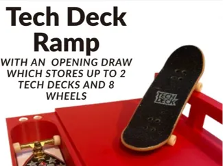 Tech deck ramp with built in storage