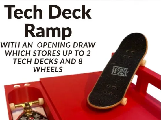 Tech deck ramp with built in storage
