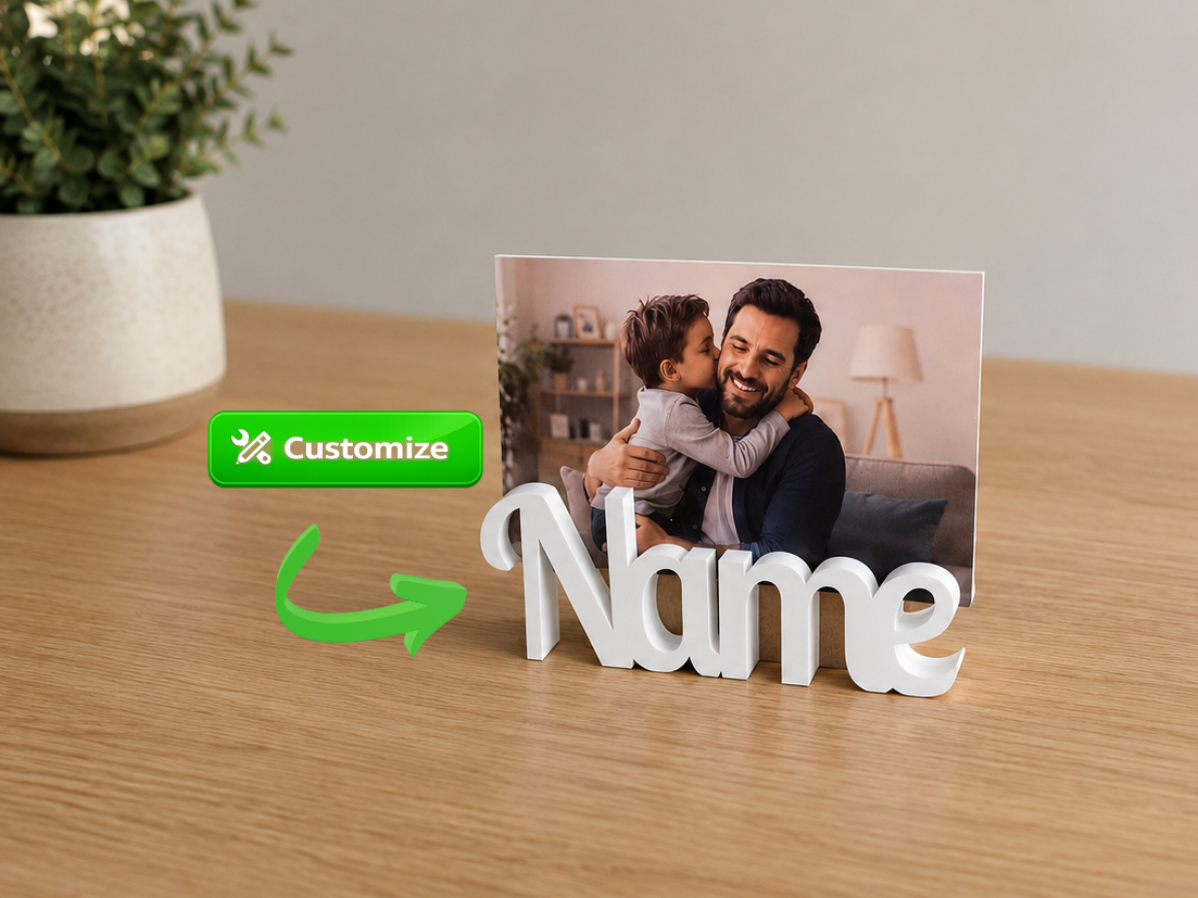Porta Foto Personalizado com Nome 3D model