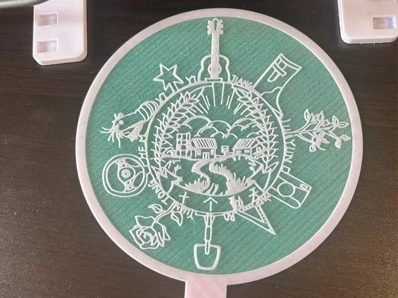 十个勤天小童手绘LOGO扇子