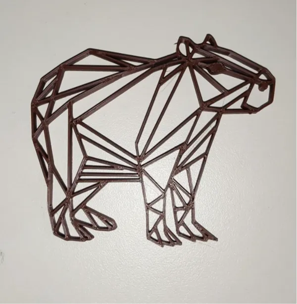 Tableau mural line art capybara