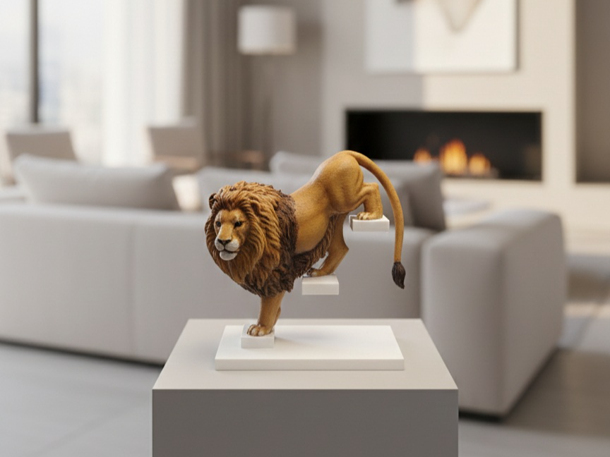 Löwe auf Treppe Dynamische Dekoration