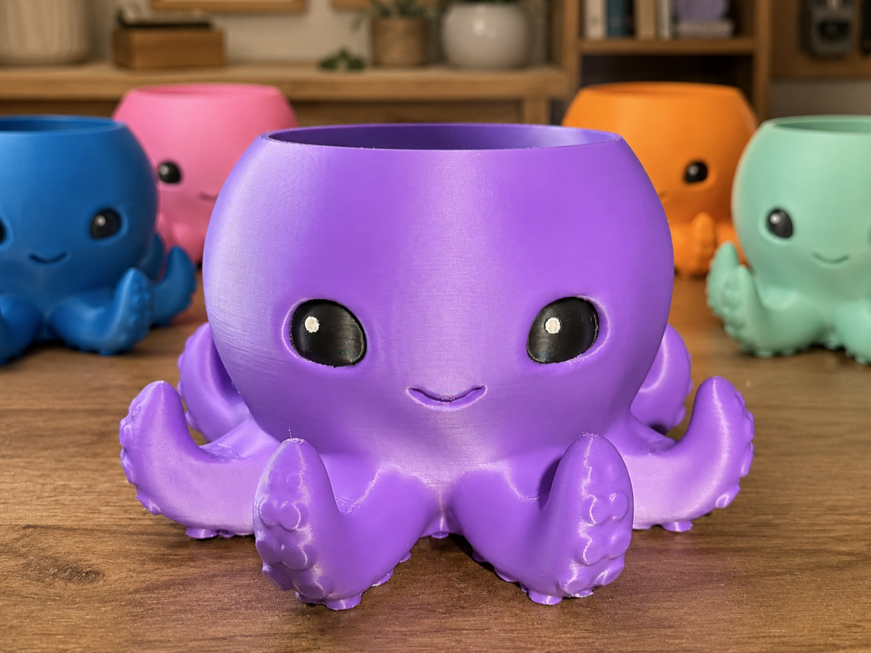 Cute Octopus Planter w/drain 