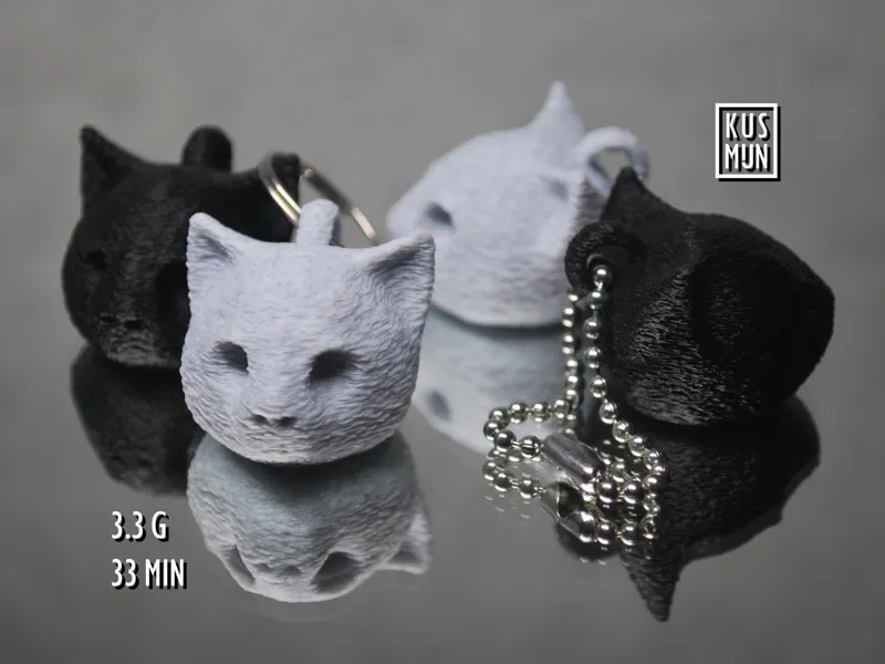 Tiny cat head keychain / pendant