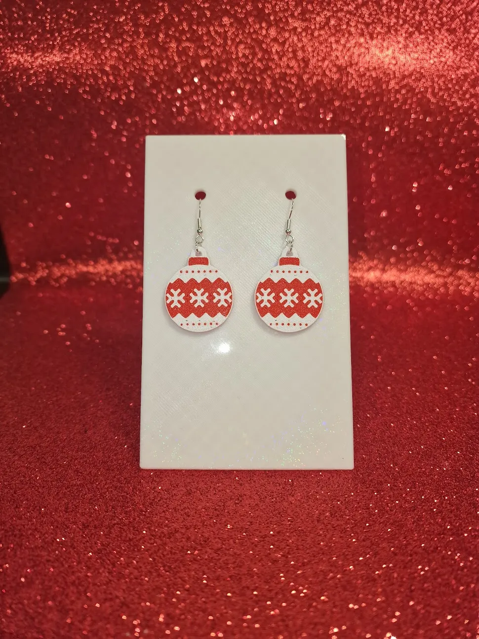 Classic Christmas ball earrings view 2