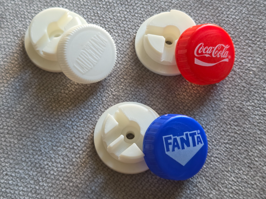 Upcycled Bottle Cap Cable Management