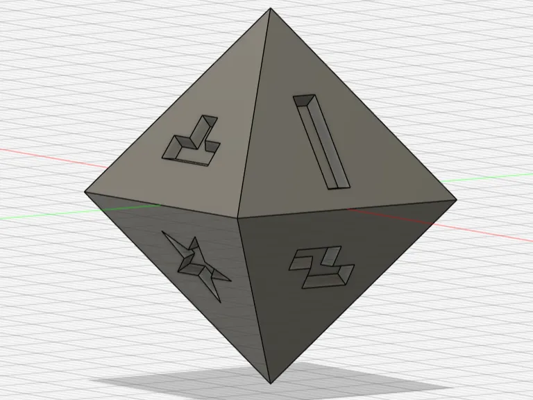 Dado Tetris D8 (Octaedro Regular)