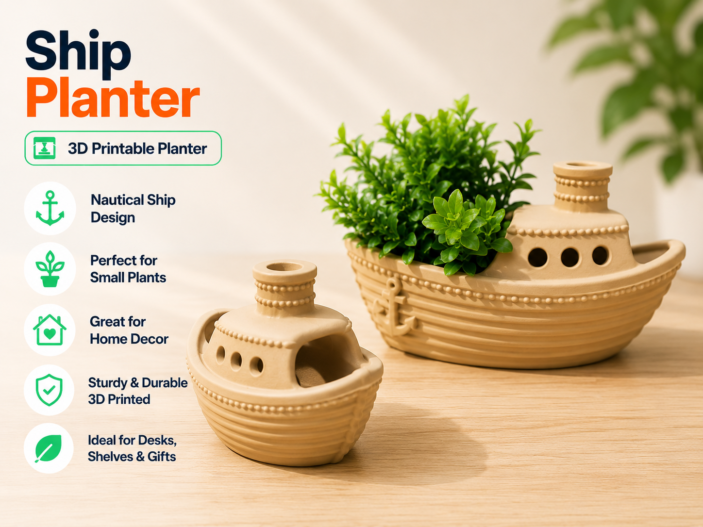 Miniatura 1 do modelo 3D Boat Planter