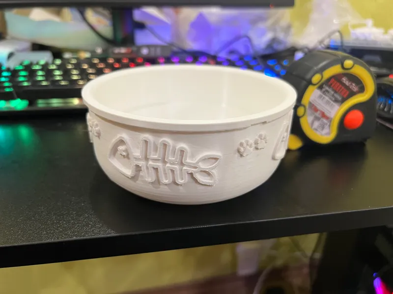 Cat Bowl with Embossed Design