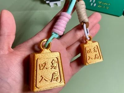 Golden Jianghu Pendant: Embodying the Game, Conquering Fate by a Hair's Breadth - Two Sizes Available