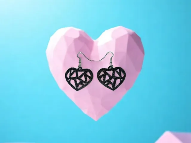 Poly heart earrings