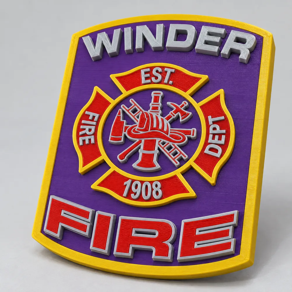 Winder Fire Department Patch - Free 3D Print Model - MakerWorld