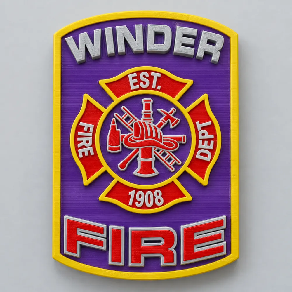 Winder Fire Department Patch - Free 3D Print Model - MakerWorld
