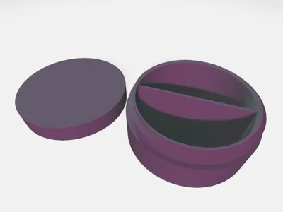 Threaded box with 2 compartments 